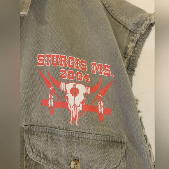 LOT OF 2 COTTON BIKER SHIRTS  STURGIS INDIAN HEAD & CHOPPER PRINTS  SLEEVELESS L - Picture 3 of 13